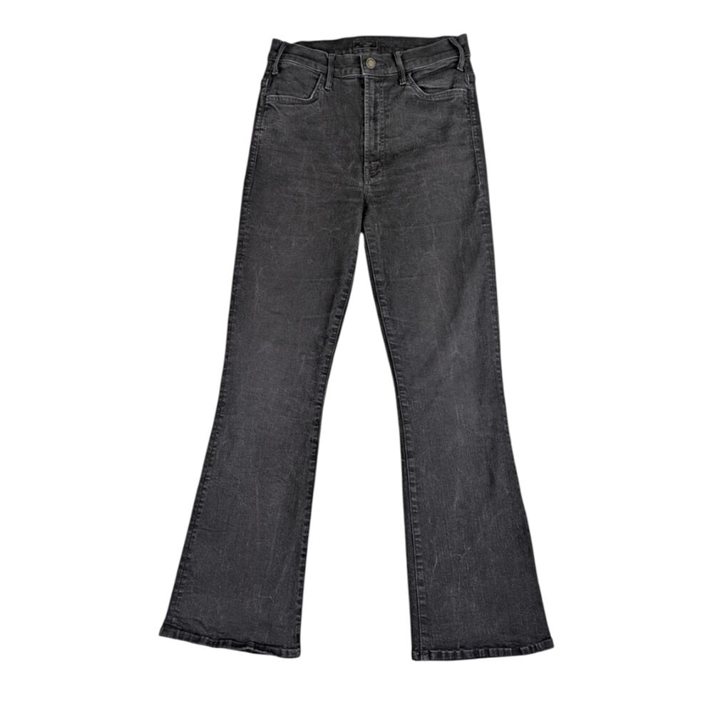 MOTHER The Hustler Ankle Jeans 27 Not Guilty Black High Rise Kick Flare J1837 - Picture 6 of 12